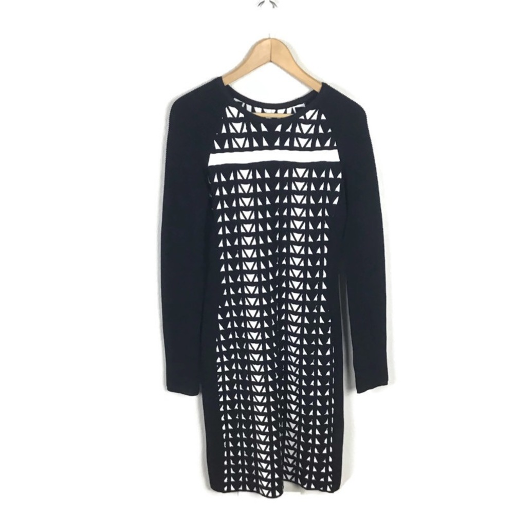 Faith Connexion Sweater Dress Geometric Jacquard Knit - Picture 2 of 11